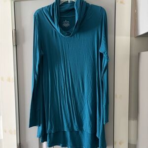 Cuddl Duds Teal Long Sleeve Cowl Neck Tunic